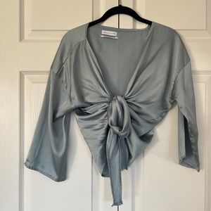 Urban outfitters silky wrap top